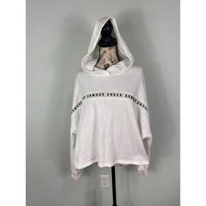 NWOT Under Armour Women's Taped White Cropped Fleece Hoodie